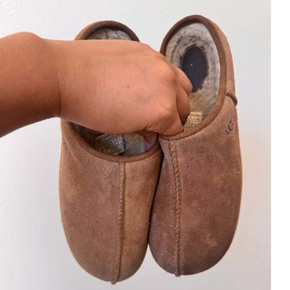 UGG Cottage Clog 8 Shearling Chestnut Suede Slip On Mule Old Money Cottagecore - Picture 4 of 9